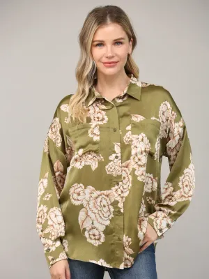 Floral Print Button Down Shirt