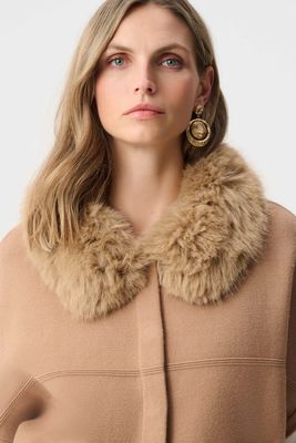 Sweater Jacket w/Detachable Faux Fur Collar