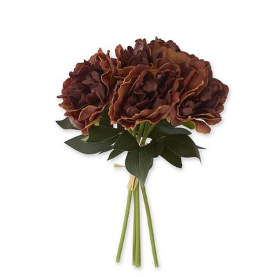 12" Burgundy Real Touch Peony Bundle