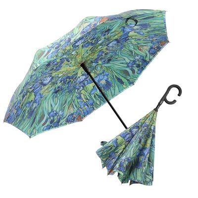 Van Gogh Irises Reverse Inverted Umbrella
