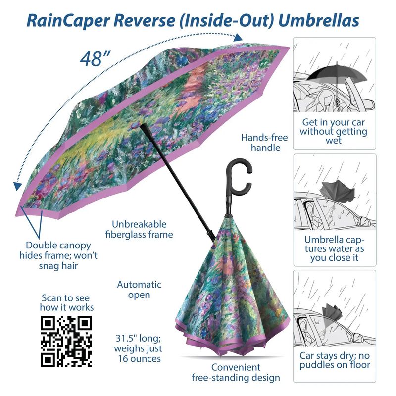 Monet Gardens At Giverny Reverse Inverted Umbrella