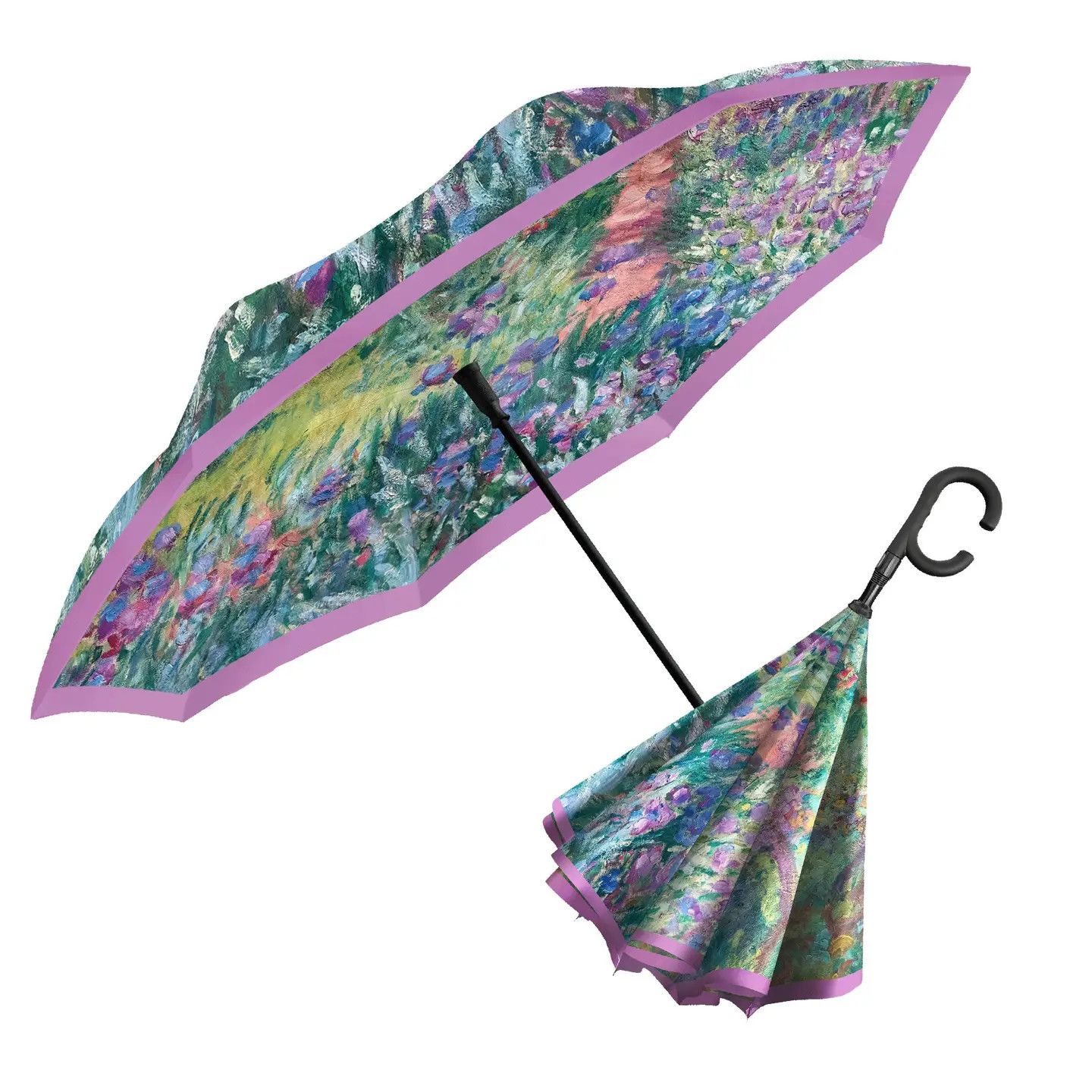 Monet Gardens At Giverny Reverse Inverted Umbrella