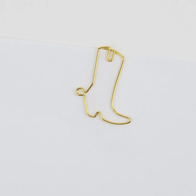 Cowboy Boot - Gold Paper Clips - Pack of 25