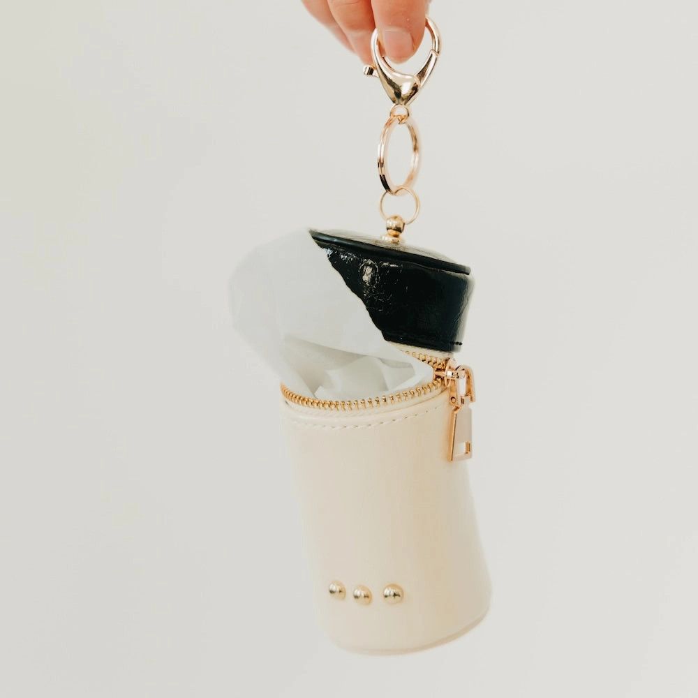 Lipstick Case Bag Charm-Cream