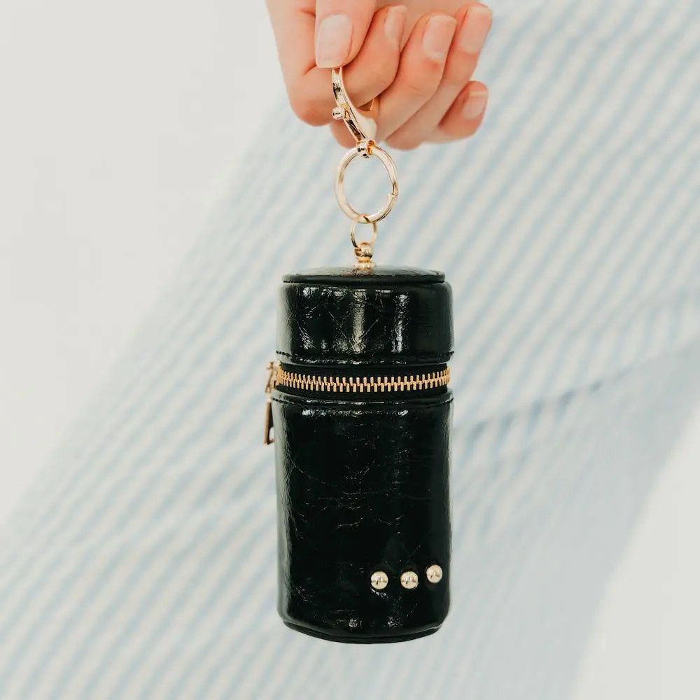 Lipstick Case Bag Charm-Black