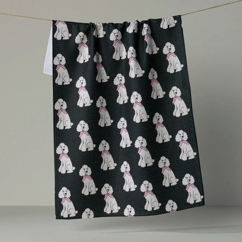 Poodle Parade Tea Towel