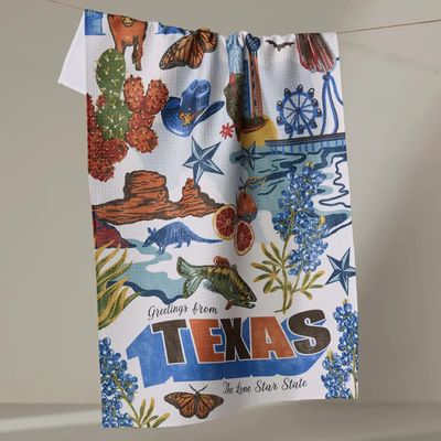 Greetings from Texas Tea Towel