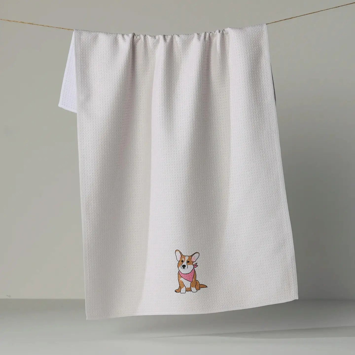 Corgi Charm Tea Towel