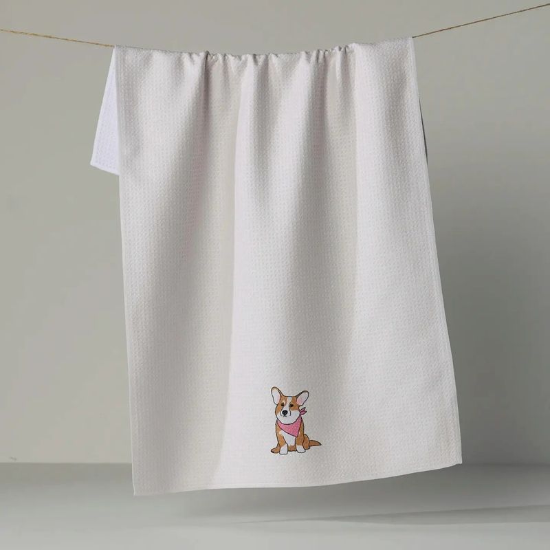 Corgi Charm Tea Towel