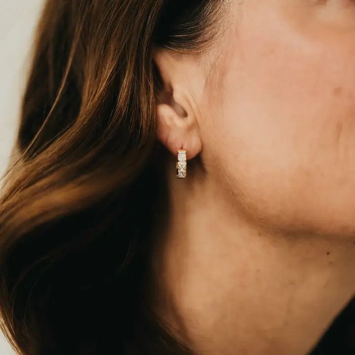 Demi Diamond Huggie Hoops