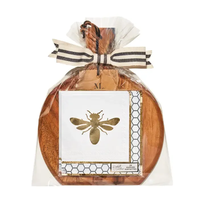 Acacia Board Gift Set Honeybee