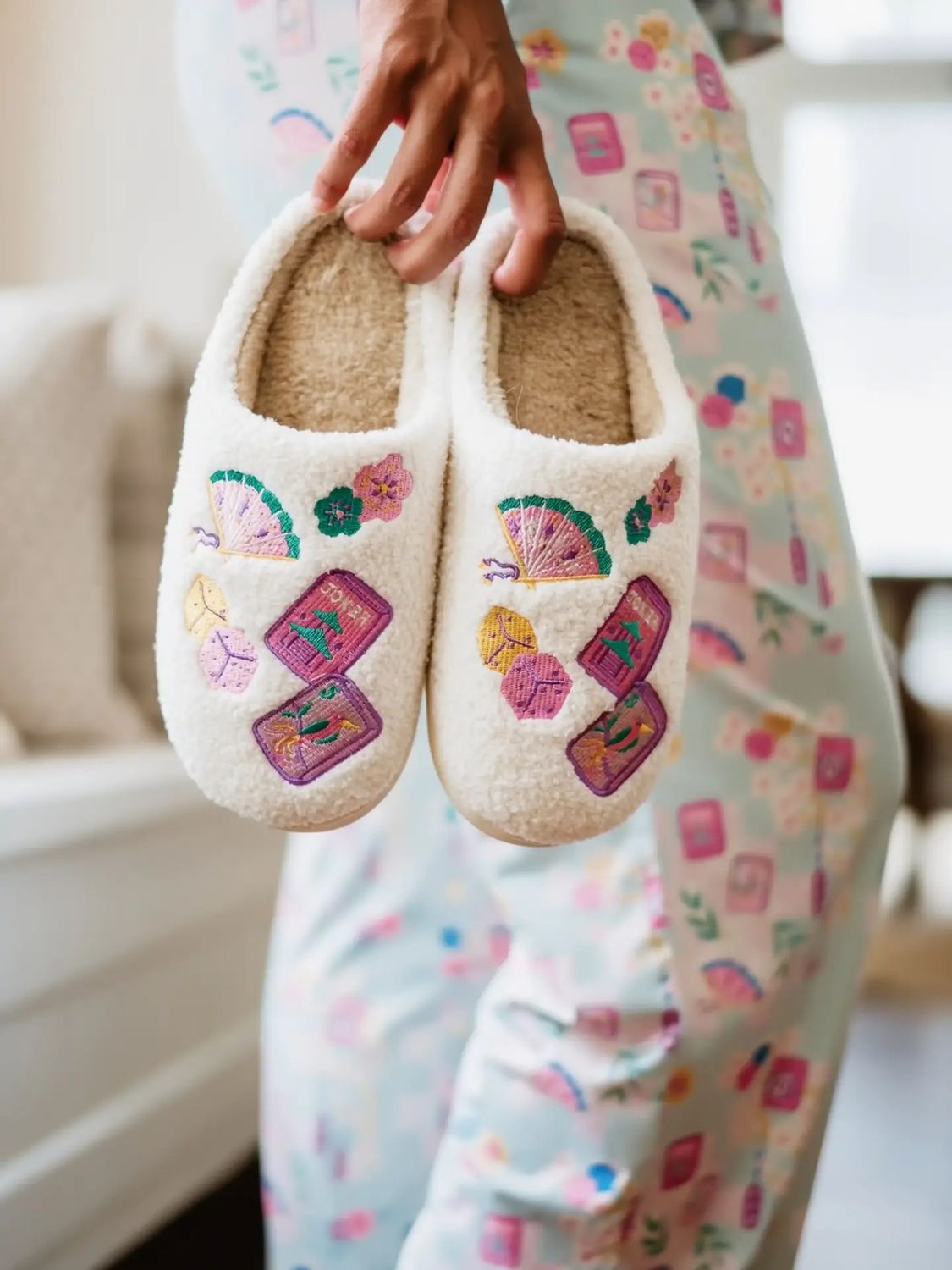 Mahjong House Slippers