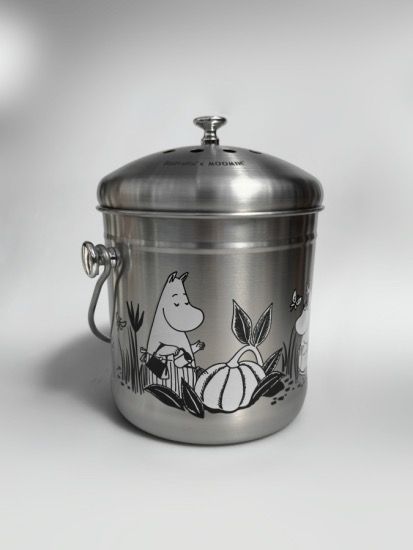 Mumin - hink för matuppsamling, Stainless Steel 4 liter - Garden Life