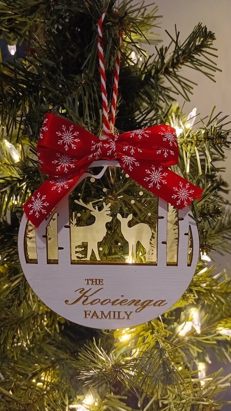 Acrylic &amp; Wood Deer Ornament