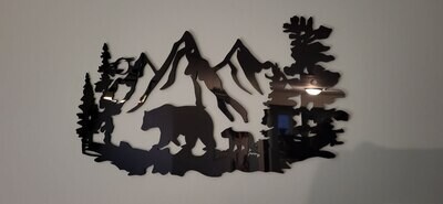 Bear with Mountains Wall Art