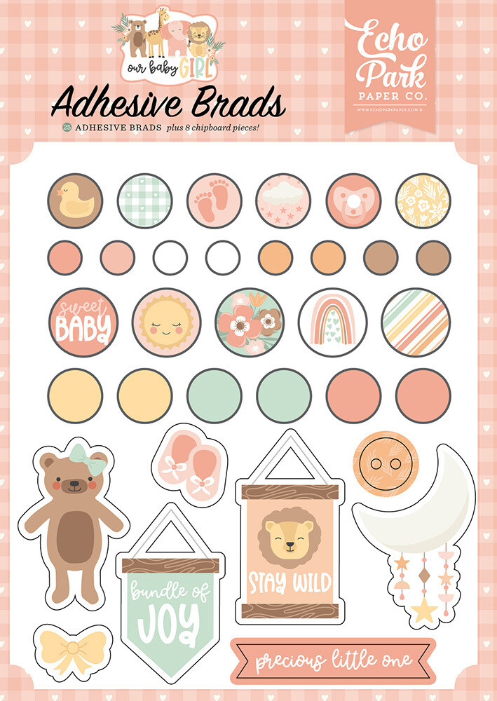 Adhesive Brads - Our Baby Girl Collection