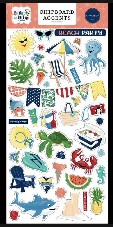 Chipboard Accents - Beach Party Collection