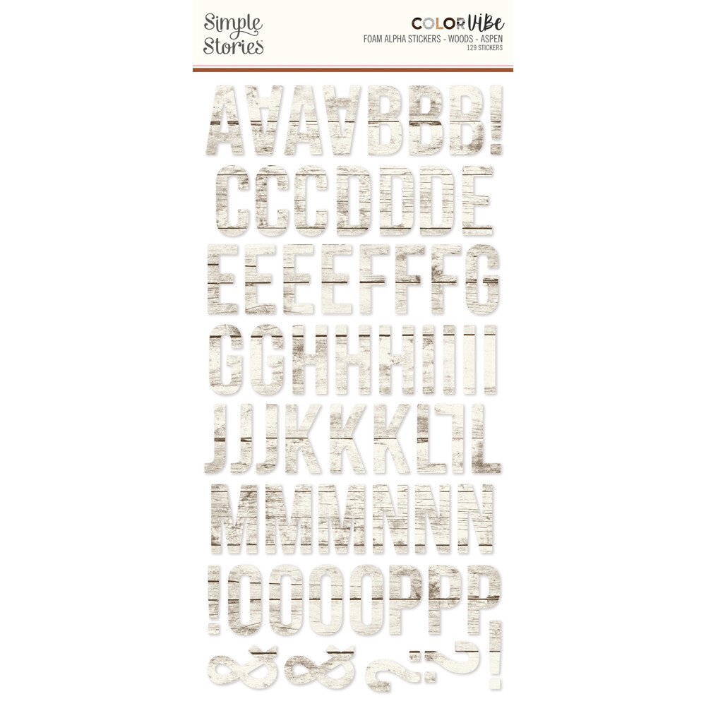 Aspen - Woods - Foam Alpha Stickers - Color Vibe Collection