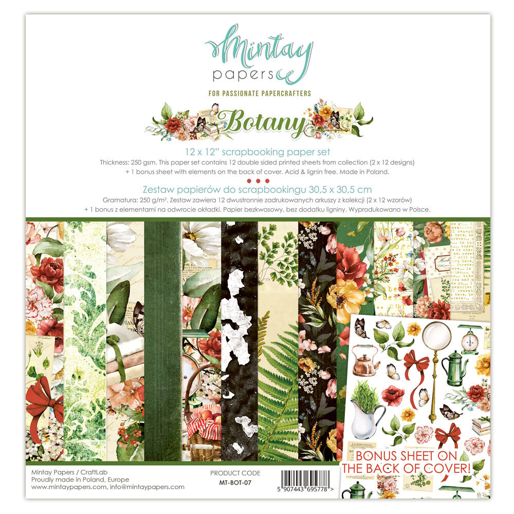 12x12 Paper Set - Botany Collection