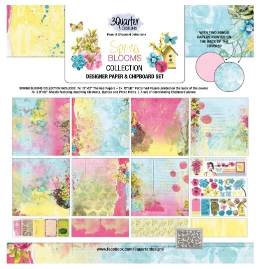 12x12 Designer Paper &amp; Chipboard Set - Spring Blooms Collection