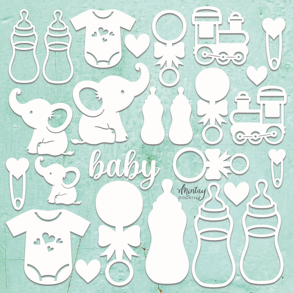 Baby Set - Mintay Chippies Chipboard