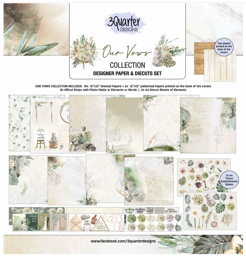 12x12 Designer Paper &amp; Die Cuts Set - Our Vows Collection