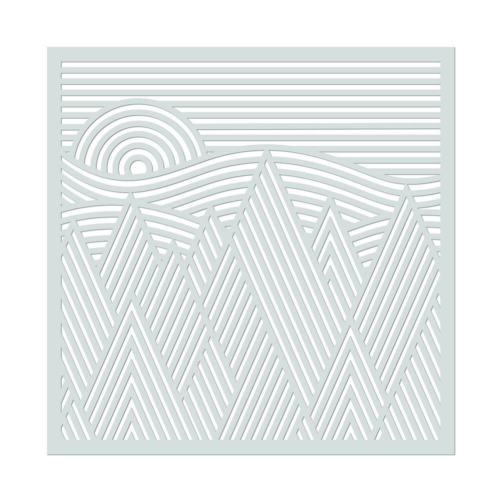 Graphic Mountains - Stencil