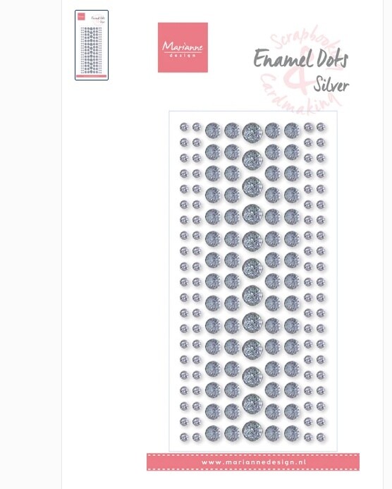 Enamel Dots - Silver Glitter