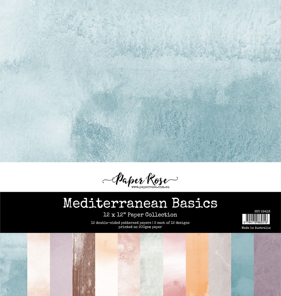 12x12 Paper Collection - Mediterranean Basics Collection