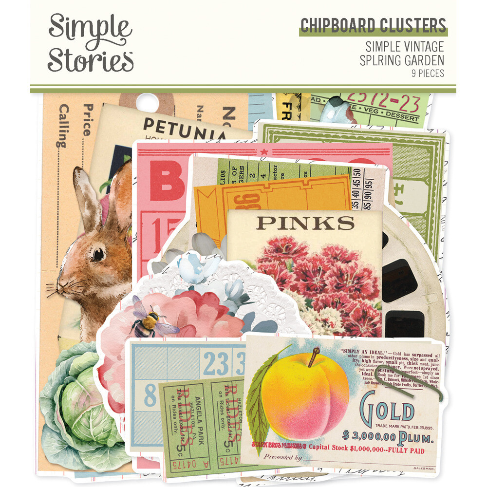 Chipboard Clusters - Simple Vintage Spring Garden Collection