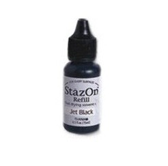 Jet Black - Staz-On Solvent Ink - Refill