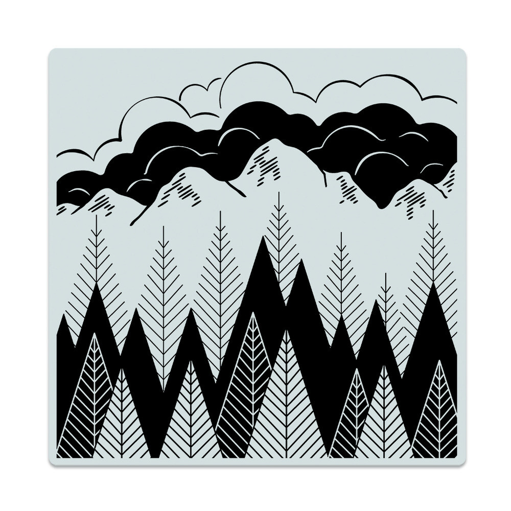 Mountains &amp; Trees - Bold Prints Cling Stamp