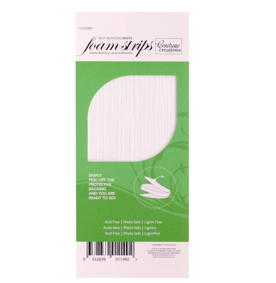White - 3D Foam Strips