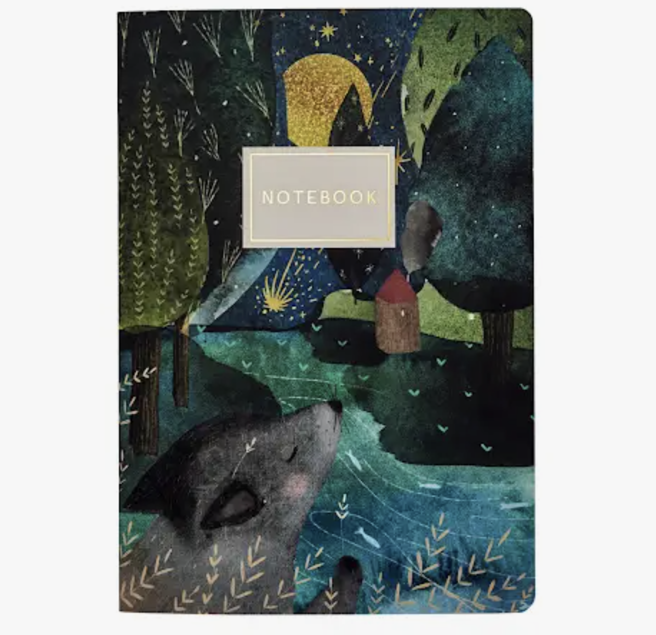 Wolf Cub and the Moon - Large Notebook