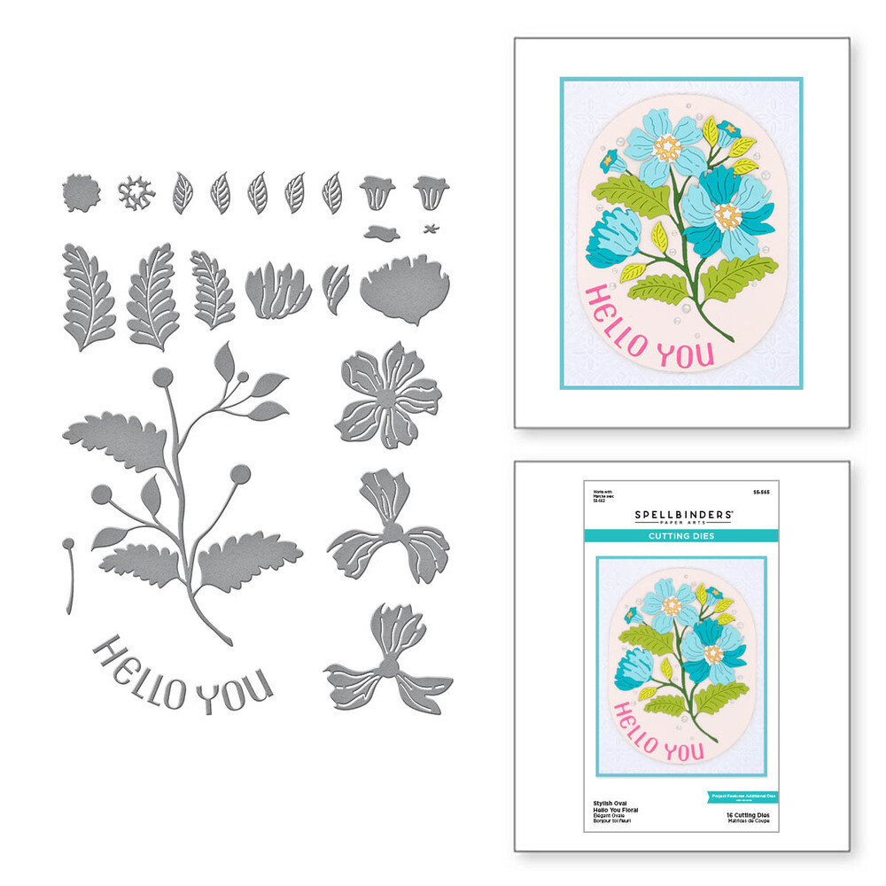 Stylish Oval Hello You Floral - Die Set