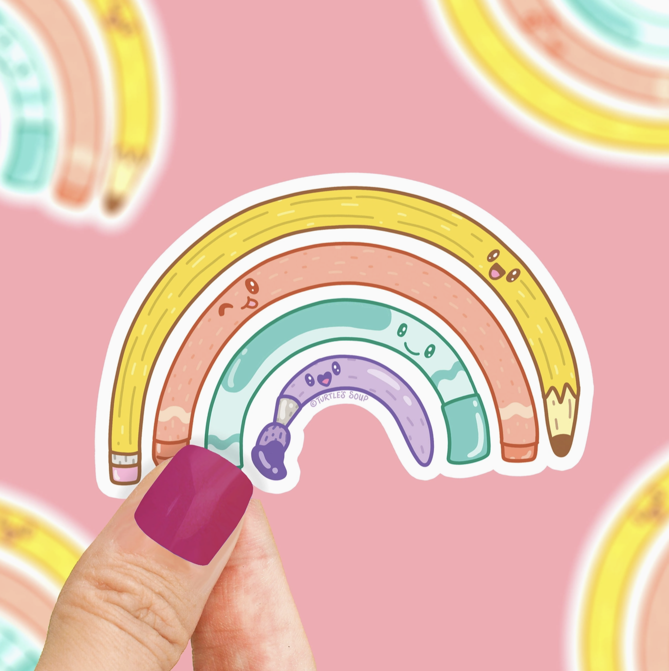 Rainbow Pencil Art - Vinyl Sticker