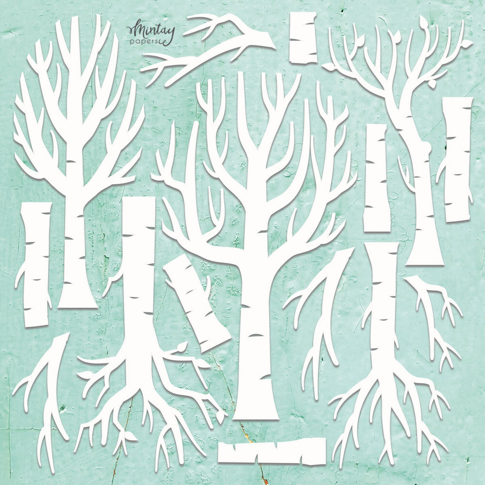 Trees Set - Mintay Chippies Chipboard