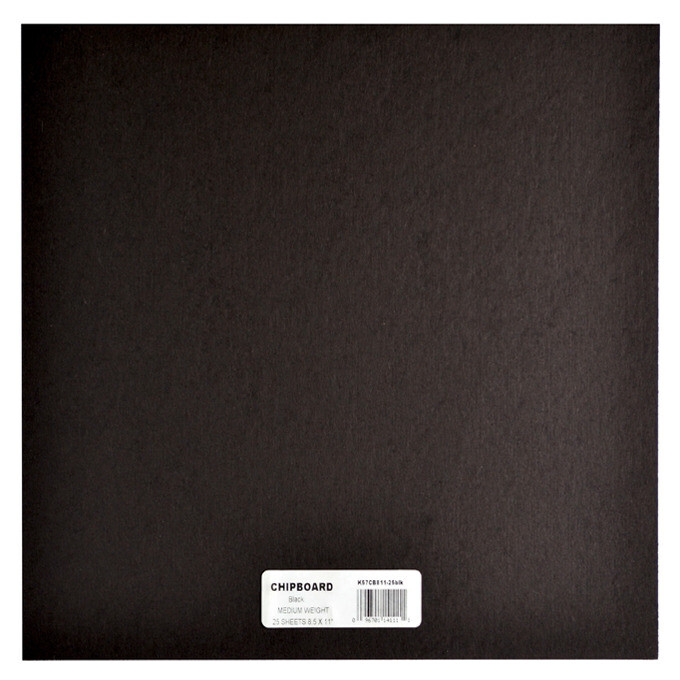Black - Medium Weight Chipboard Sheet - Open Stock