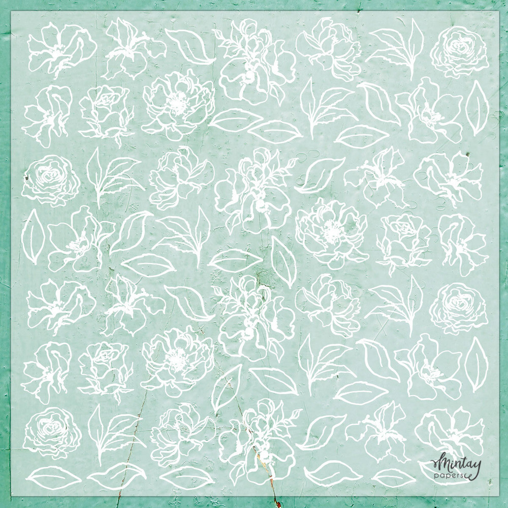 12x12 Decorative Vellum - Flowers 1