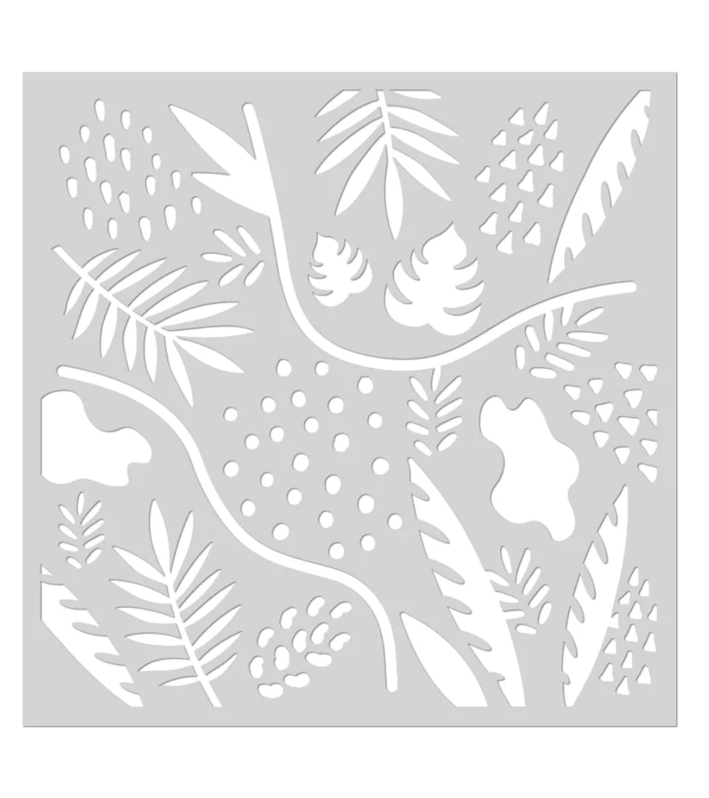 Leaves and Abstract Shapes - Stencil