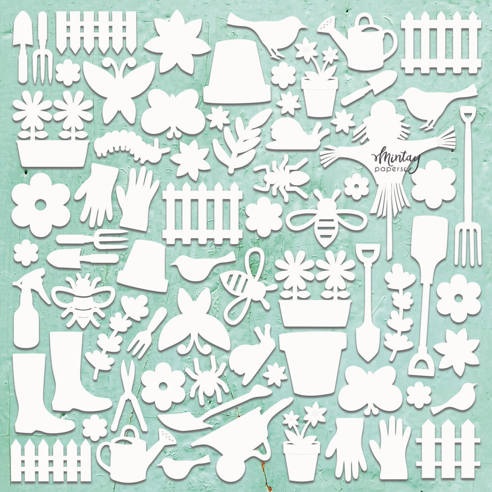 Gardening Set - Mintay Chippies Chipboard