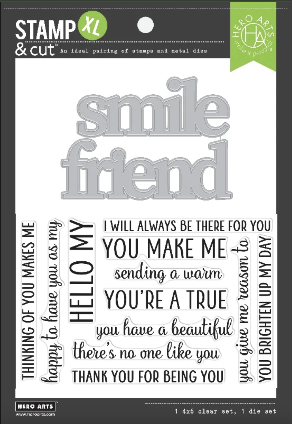 Smile Friend Stamp &amp; Cut XL - Stamp and Die Set