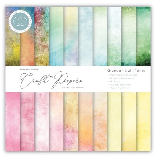 6x6 Paper Pad - Grunge - Light Tones - Essential Craft Papers