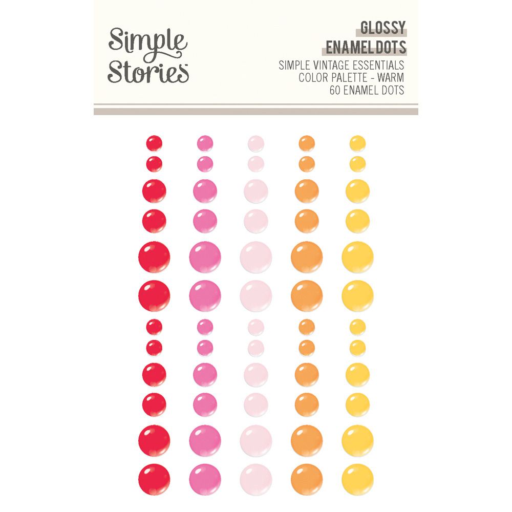 Warm - Glossy Enamel Dots - Simple Vintage Essentials Color Palette Collection
