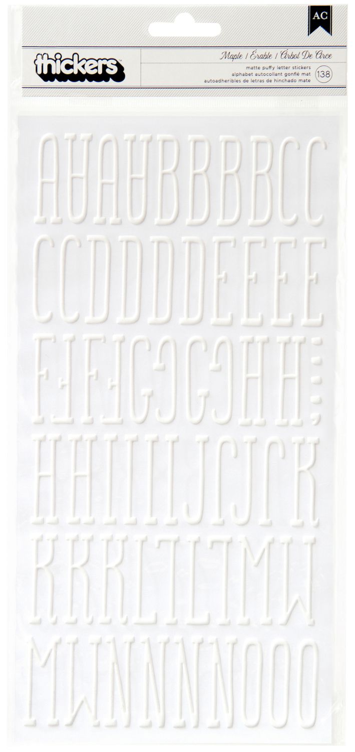 Maple - Thickers Alphabet Stickers