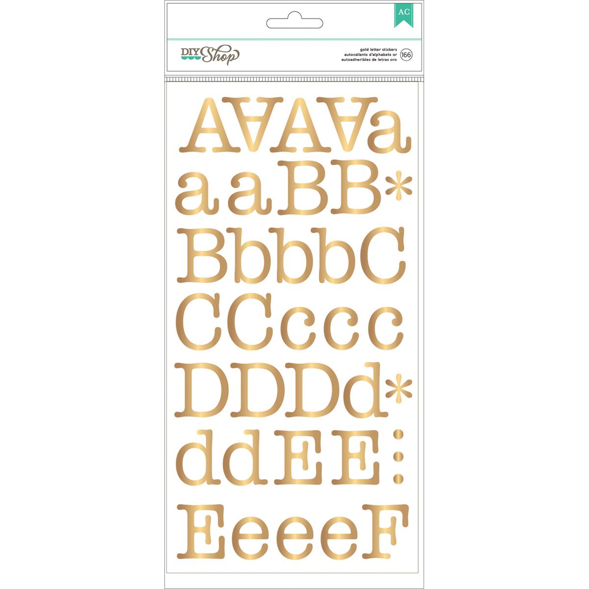 Typewriter - Gold Alphabet Stickers