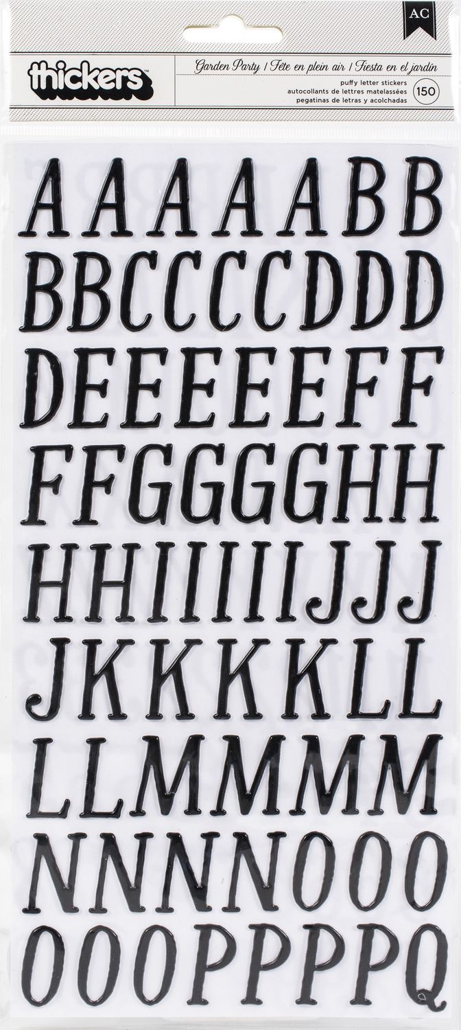 Garden Party - Thickers Alphabet Stickers