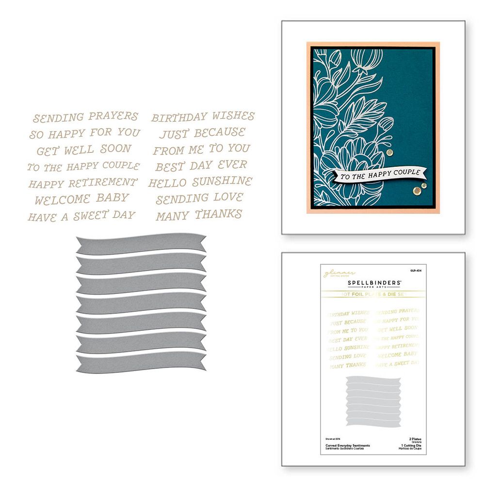 Curved Everyday Sentiments - Glimmer Plate and Die Set