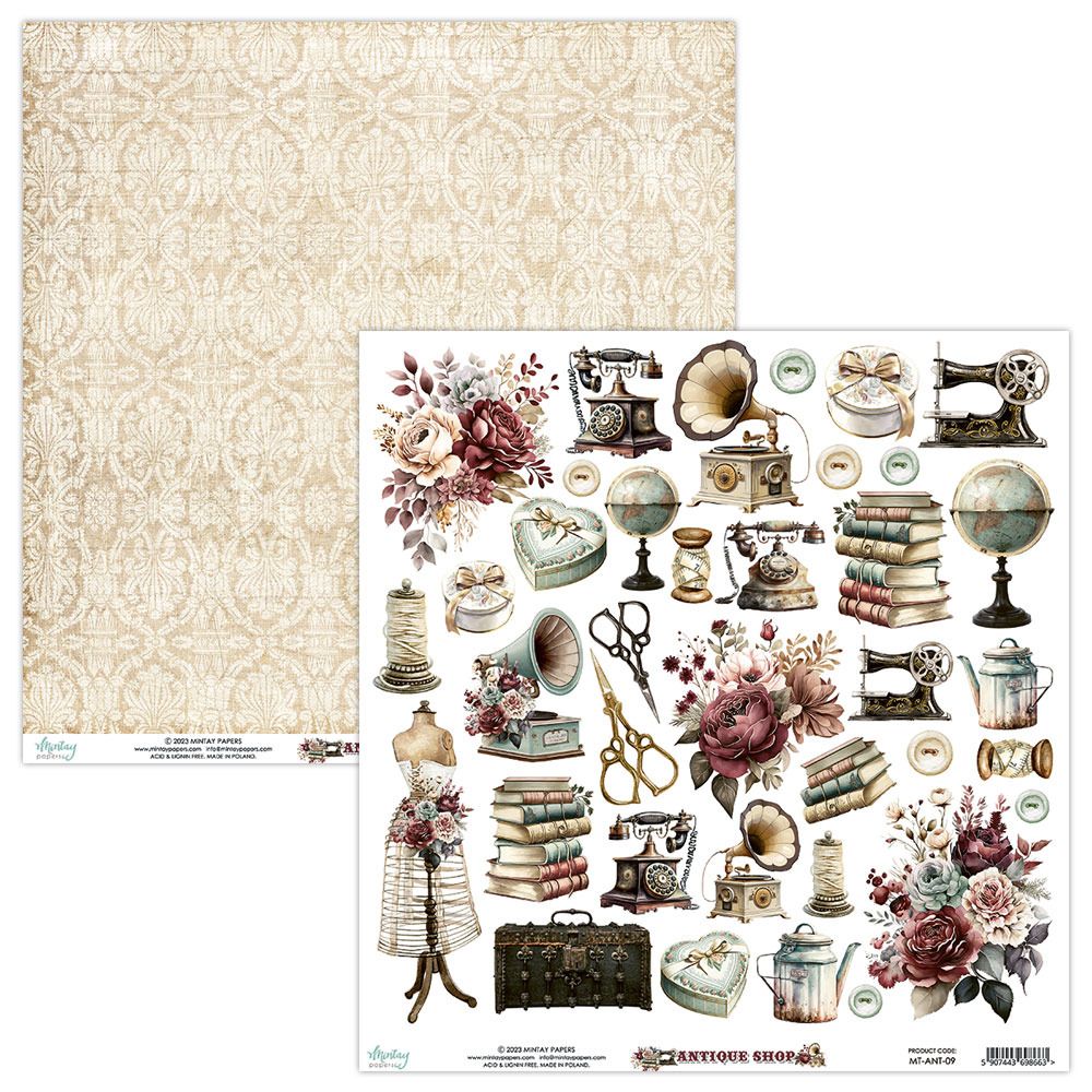 12x12 Double-sided Paper - 09 - Antique Shop Collection