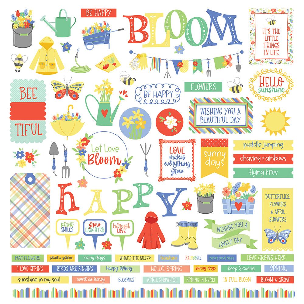 12x12 Sticker Sheet - Showers &amp; Flowers Collection